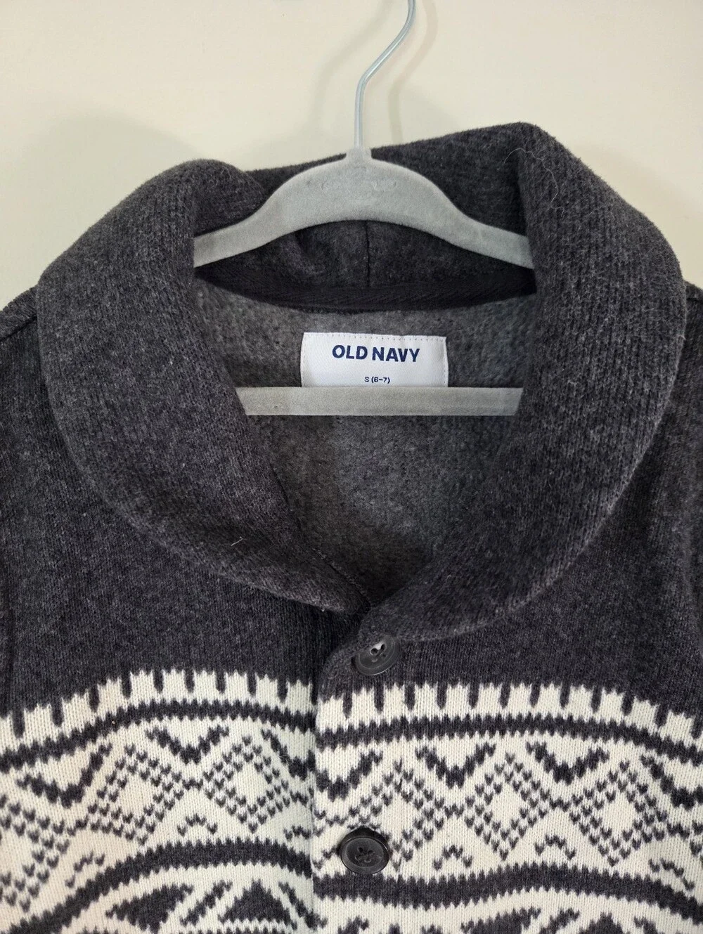 Old Navy Boys Fair Isle Button Front Cardigan Sweater